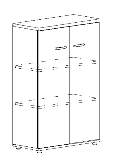 Шкаф средний закрытый белый премиум