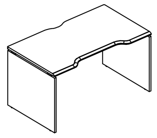 Стол эргономичный Симметрия на каркасе ДСП (1 скос)  вяз либерти / вяз либерти