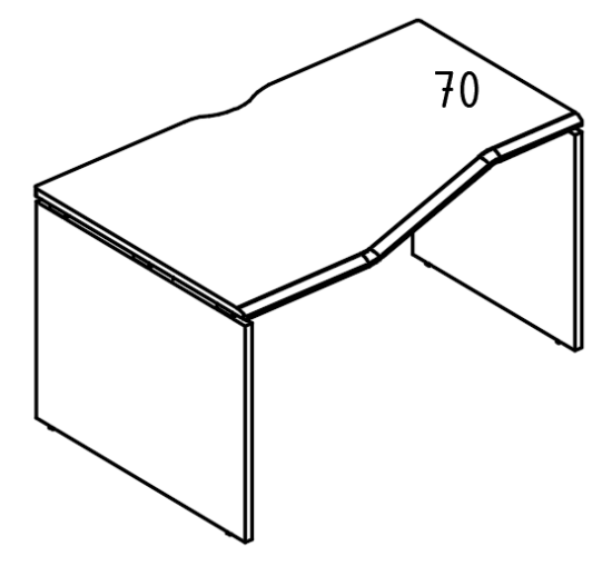 Стол эргономичный Техно на каркасе ДСП (1 скос) левый  вяз либерти / вяз либерти