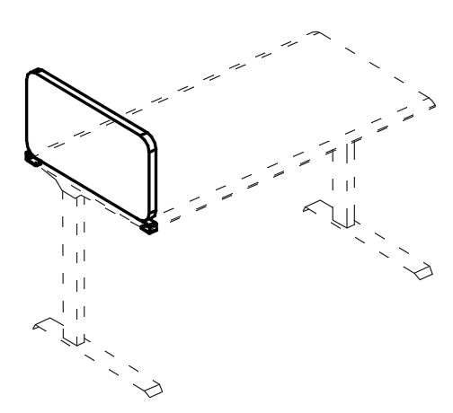 Экран торцевой тканевый синий / металлокаркас антрацит