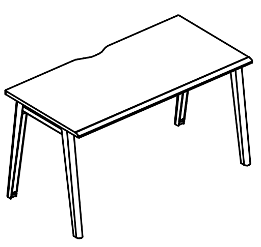 Стол письменный каркас МТ 1 скос вяз либерти / белый, вставка белая