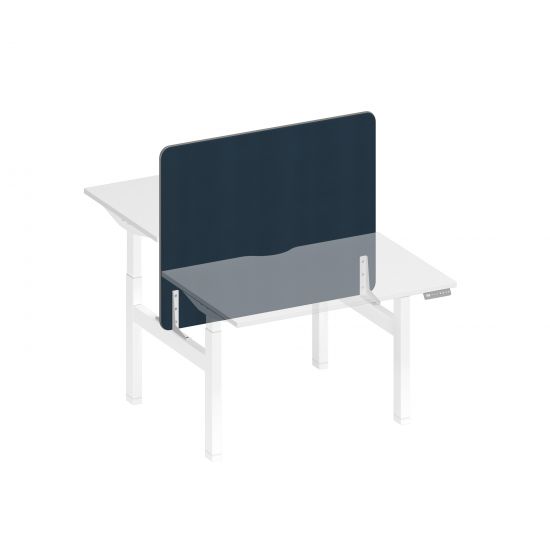 Экран настольный фронтальный тканевый с мягким наполнителем синий (Bahama Denim) / белый гладкий