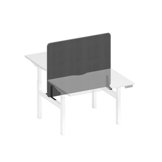 Экран настольный фронтальный тканевый с мягким наполнителем серый (Bahama Grey) / черный гладкий