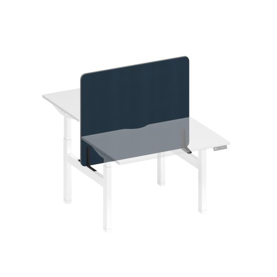 Экран настольный фронтальный тканевый с мягким наполнителем синий (Bahama Denim) / черный гладкий