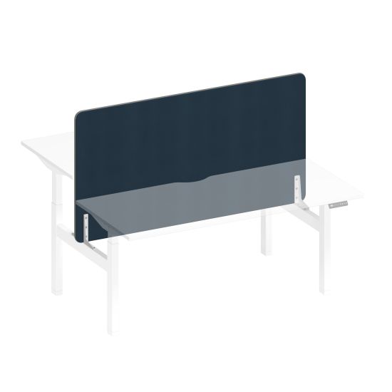 Экран настольный фронтальный тканевый синий (Bahama Denim) / белый гладкий