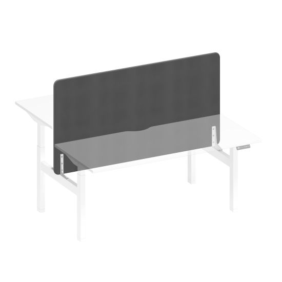 Экран настольный фронтальный тканевый серый (Bahama Grey) / белый гладкий