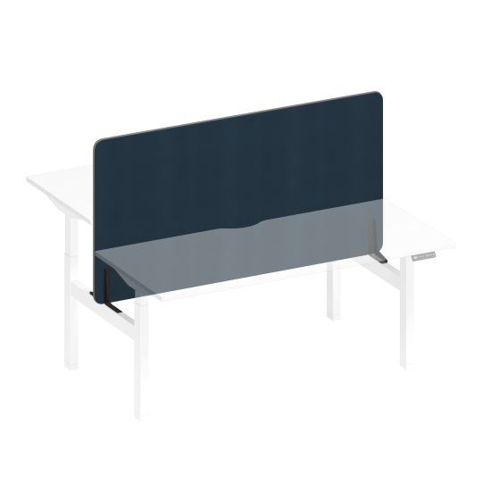 Экран настольный фронтальный тканевый синий (Bahama Denim) / черный гладкий